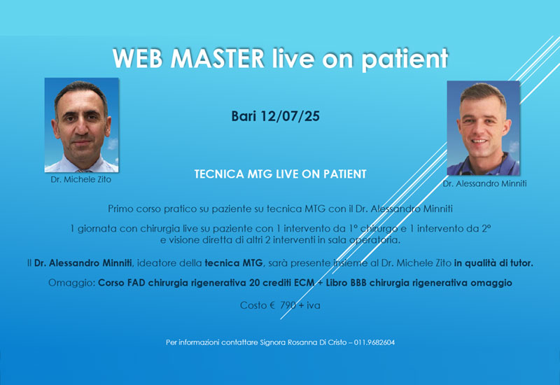 12/07/2025  TECNICA MTG LIVE ON PATIENT -  Dr. Minniti- Bari